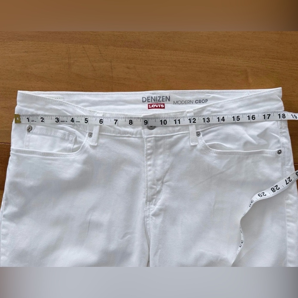 Levi Denizen White Modern Crop Cuffed Jeans Capri Denim sz 16/waist 33 EUC - Picture 5 of 12